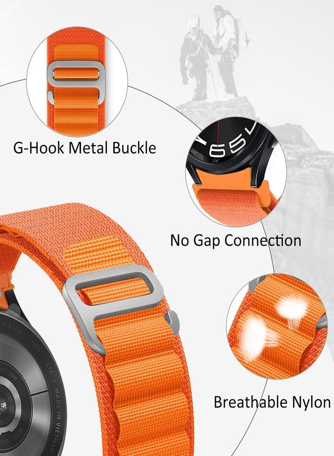 BandRain One Click Alpine Loop Bands Compatible with Samsung Galaxy Watch 7 Band/Galaxy Watch 6 4 5 FE Band 40mm 44mm/Watch 6 4 Classic 47mm 43mm 42mm 46mm/5 Pro 45mm, 20mm No Gap Nylon Sport Strap for Men - Image 4